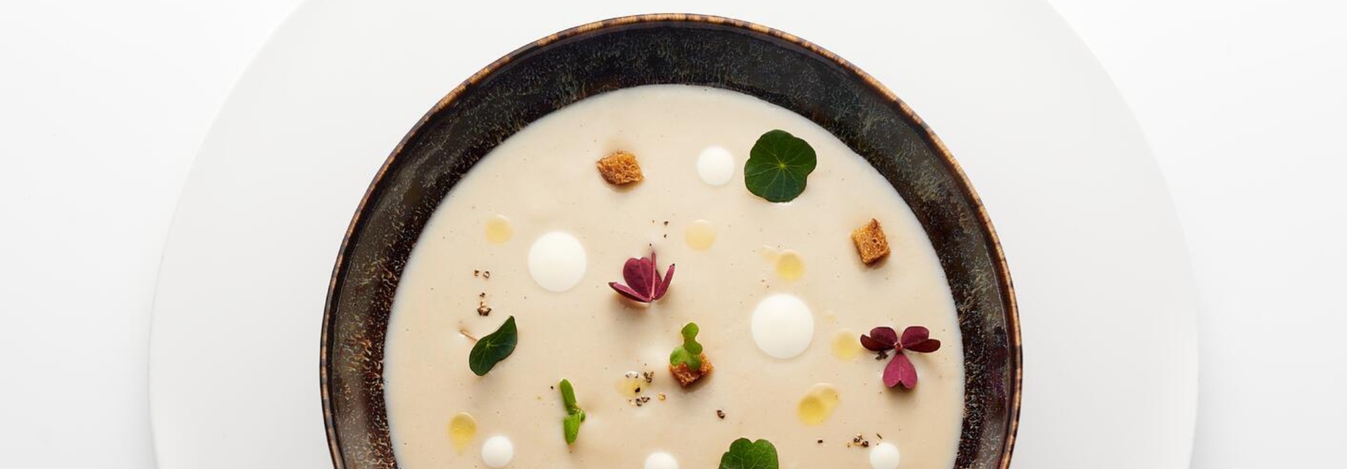 Bannière Velouté d'artichauts condiment acidulé