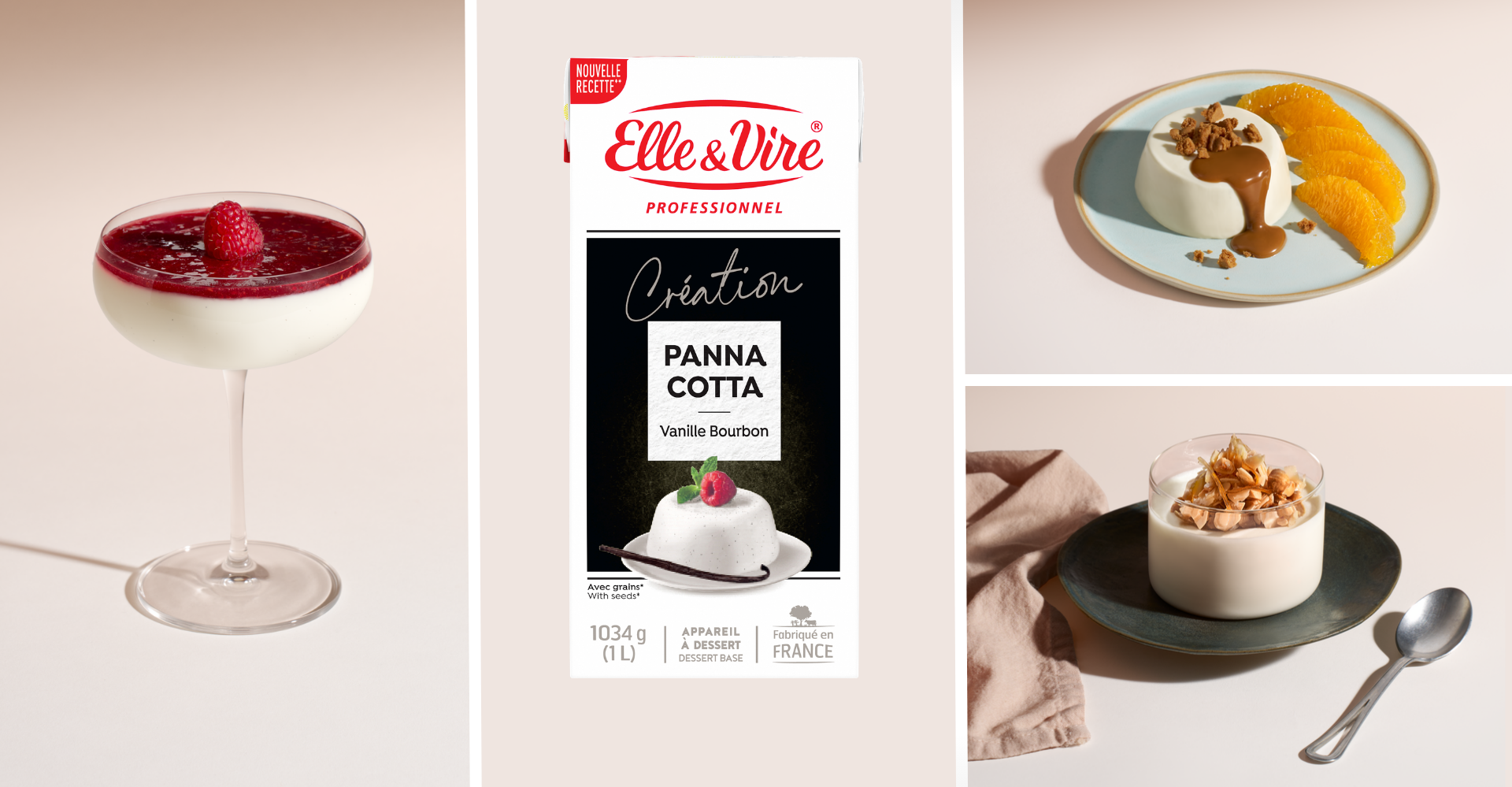Une Nouvelle recette de Panna Cotta signée Elle & Vire Professionnel® 